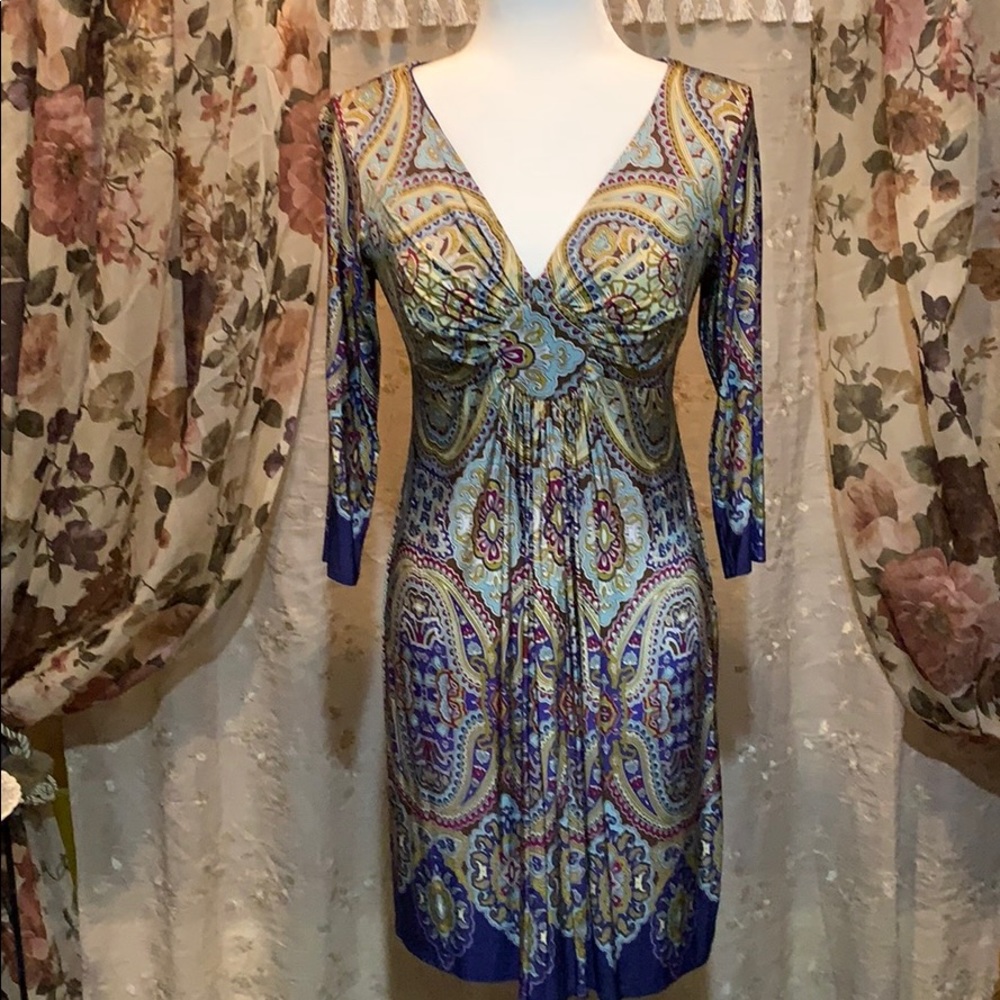 Sz 10 Dress by MUSE in Blue & Gold